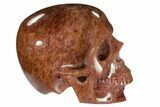 Realistic, Carved Strawberry Quartz Crystal Skull #116349-4